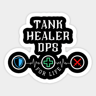 Tank Healer DPS for Life Heartbeat ECG Heart Line Design Roleplaying Game Sticker